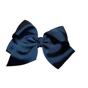 Black Grosgrain Ribbon Hair Bow Barrette 5” Classic School Accessory